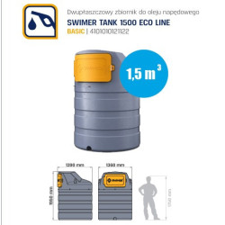 SWIMER 1500 ECO Zbiornik Dwupłaszczowy do paliwa